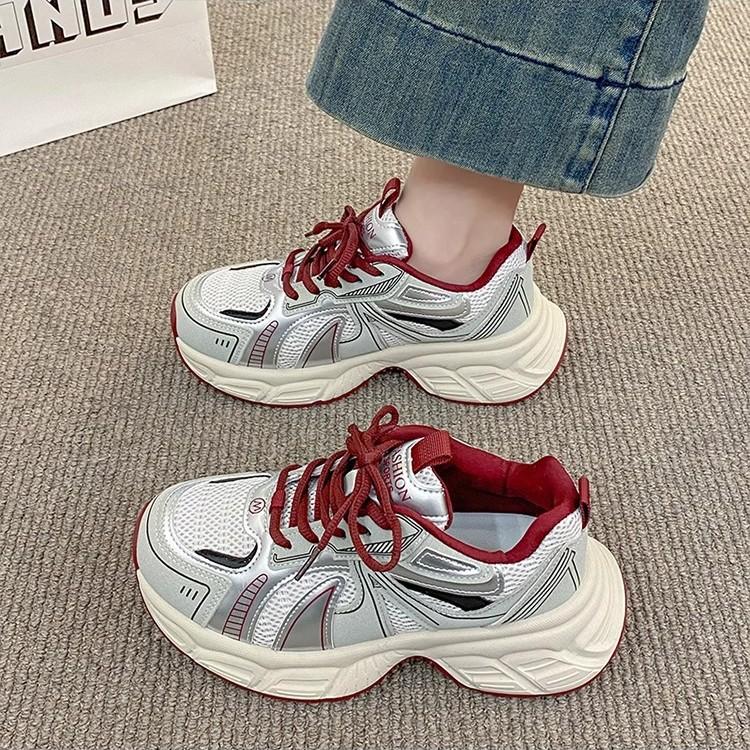 2025 New Dad Shoes Women's Spring and Autumn Super Fire Women's Shoes Popular Versatile Thick-soled Heightening Casual Sports Shoes
