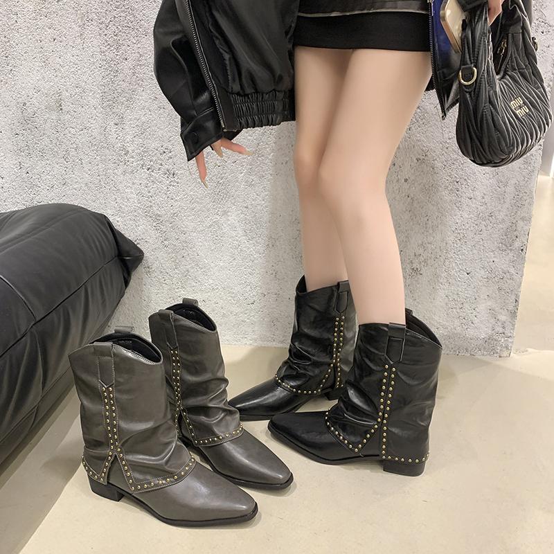 Fashion Ankle Boots Women Heeled Shoes Elegant Winter New 2025 Designer Chunky Fashion Boots Party Brand Chelsea Woman Dress Pumps Botas