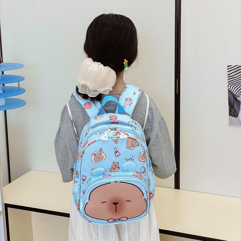 Capybara Printed Backpack Children Cartoon Schoolbag Outdoor Leisure Bag Storage
