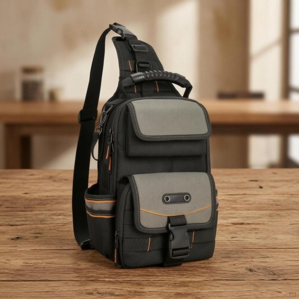 Tool Backpack with Pockets Structured Upright for Electricians