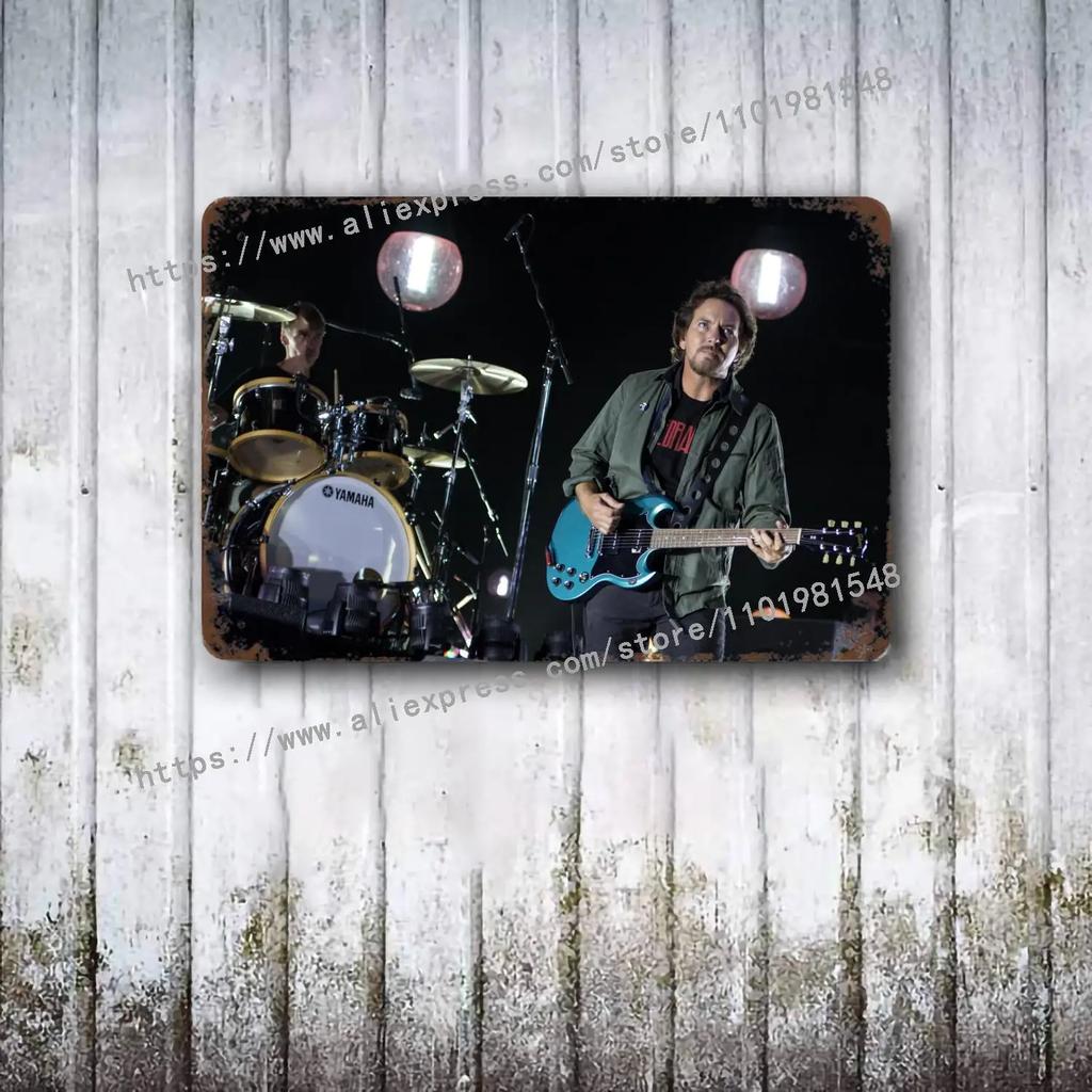Pearl Jam Bands Metal Dekor Poster Vintage Blechschild Metallschild Dekorative Plakette für Pub Bar Man Cave Club Wanddekoration