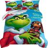 Duvet Cover Printed With Christmas Decoration Super Soft Brushed Microfiber Double Bed Comfortable Set With Zipper Closure And 2 Pillowcases