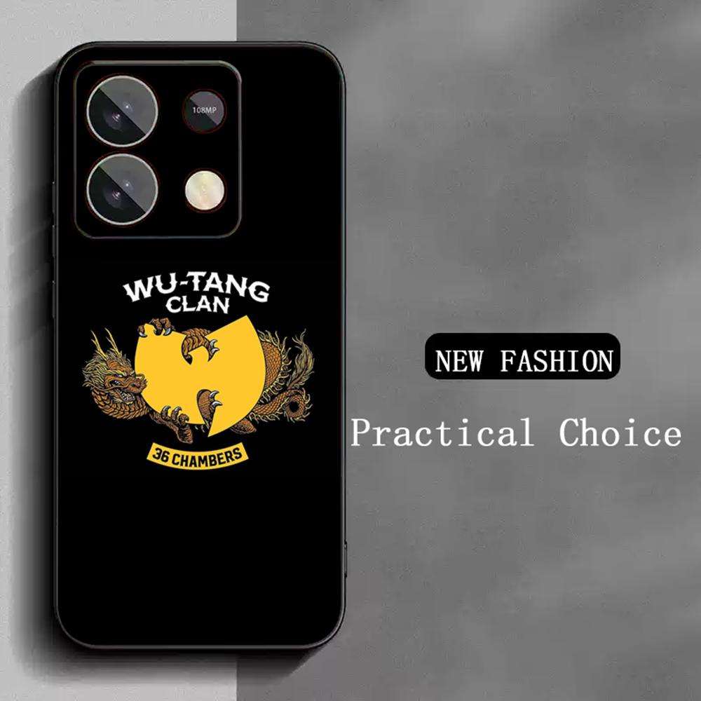 Fashion Trends WU-T-TANG CLANs Ins Phone Case For Redmi Note 14 13 12 11 Pro Plus S 5G 14C A3 Soft Black Phone Cover