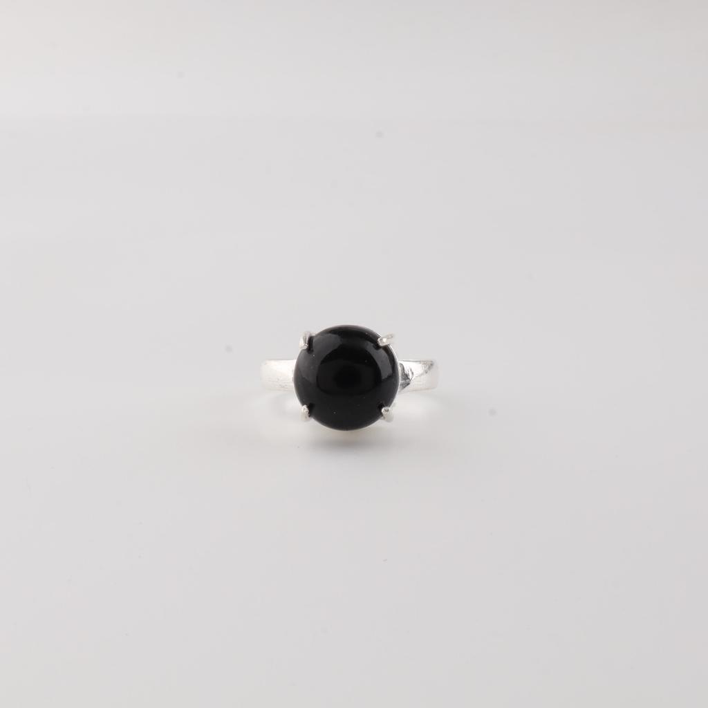 Zwarte Toermalijn Edelsteen 925 Sterling Zilver Feestelijke Designer Ring Voor Verjaardagscadeau RR-72-28