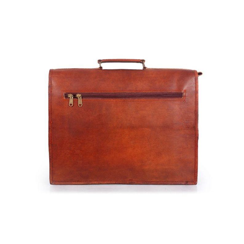 Goat Leather Messenger Bag for Men and Women – Handmade Vintage Satchel for Office, Work, Travel