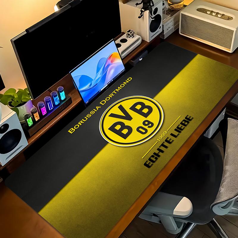 Poduszka z nadrukiem Borussia Dortmund Antypoślizgowa Mata pod mysz do laptopa/tabletu XXL Mata do gry na mini PC Z blokowaną krawędzią
