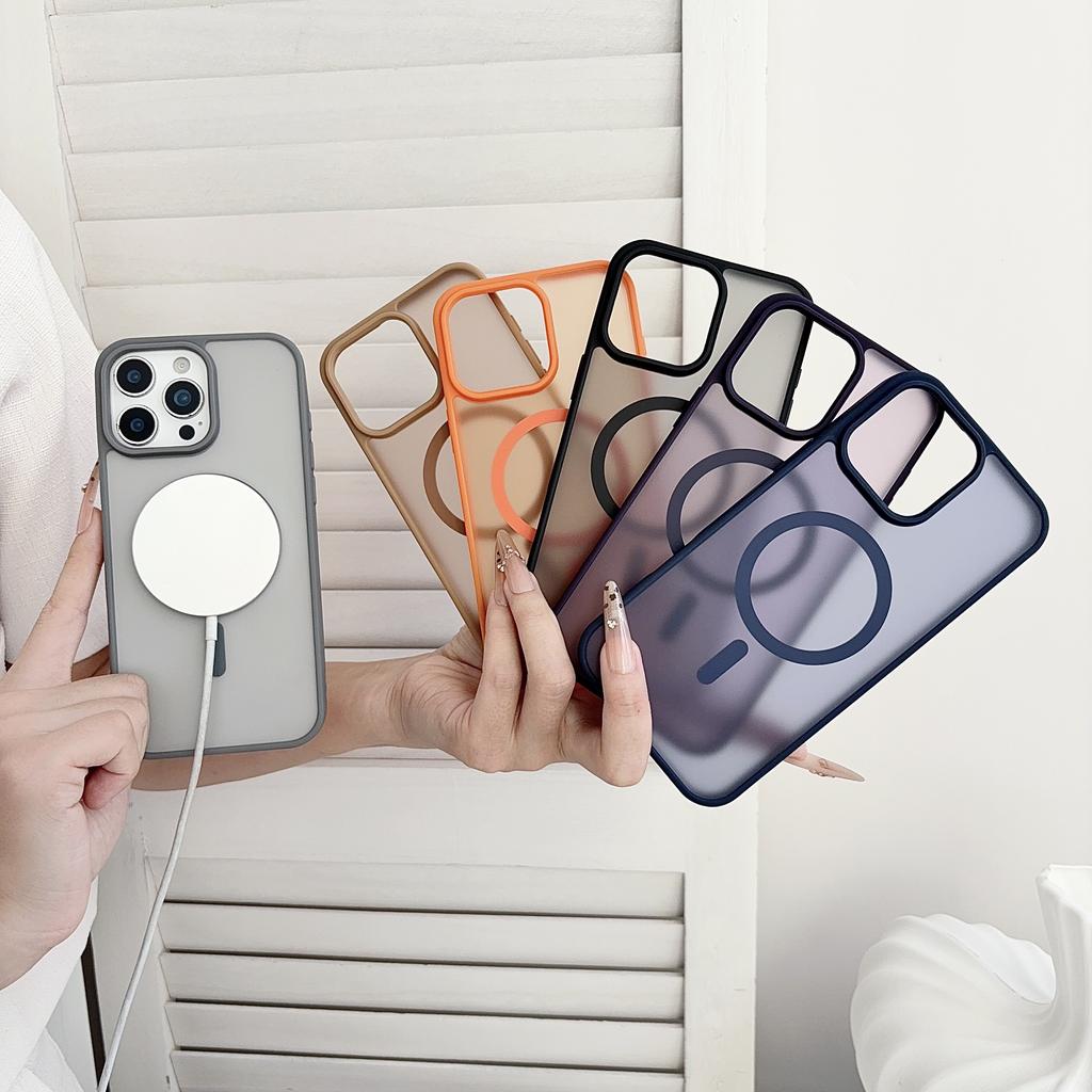 Fashion Matte Translucent Shockproof Phone Case for IPhone 18 17 Air 13 12 11 Pro Max 16 15 14 Plus for Magsafe Protection Cover