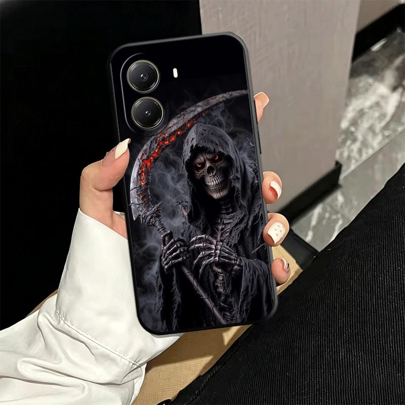 Death Grim Reaper Skull Scythe Soft Phone Case for Xiaomi Poco X5 X6 X7 X8 Pro Max X3 F7 F8 Ultra M8 M7 M6 M5 Redmi 15 15C 14C 1