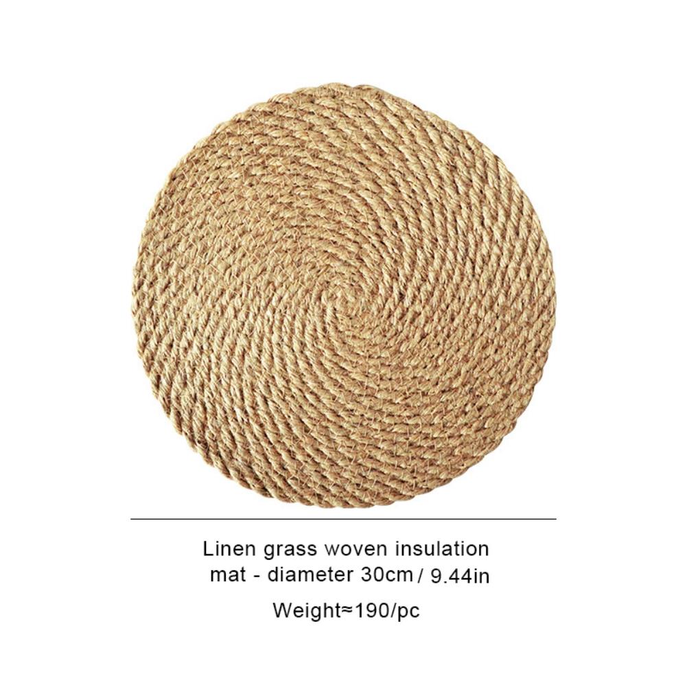 Suporturi de masă din ratan Suport de masă rotund țesut 30cm Suport de masă rezistent la căldură In Suport de masă împletit