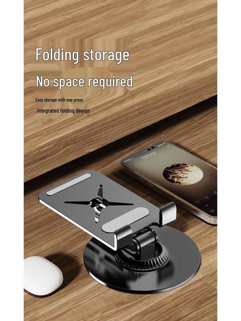 360° Dual-Fold Carbon Steel Phone & Tablet Stand for Multi-functional Use