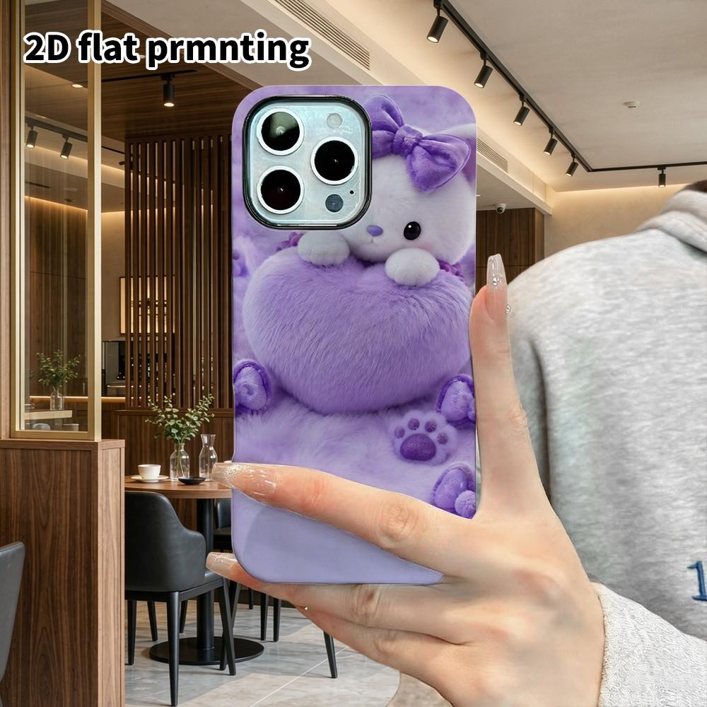 Phone Case: 2D Flat Design Suitable for iPhone 18 17 16 15 14 13 Pro Film Protective Case, Couple Style, Milky White Kitten, Christmas and Halloween G