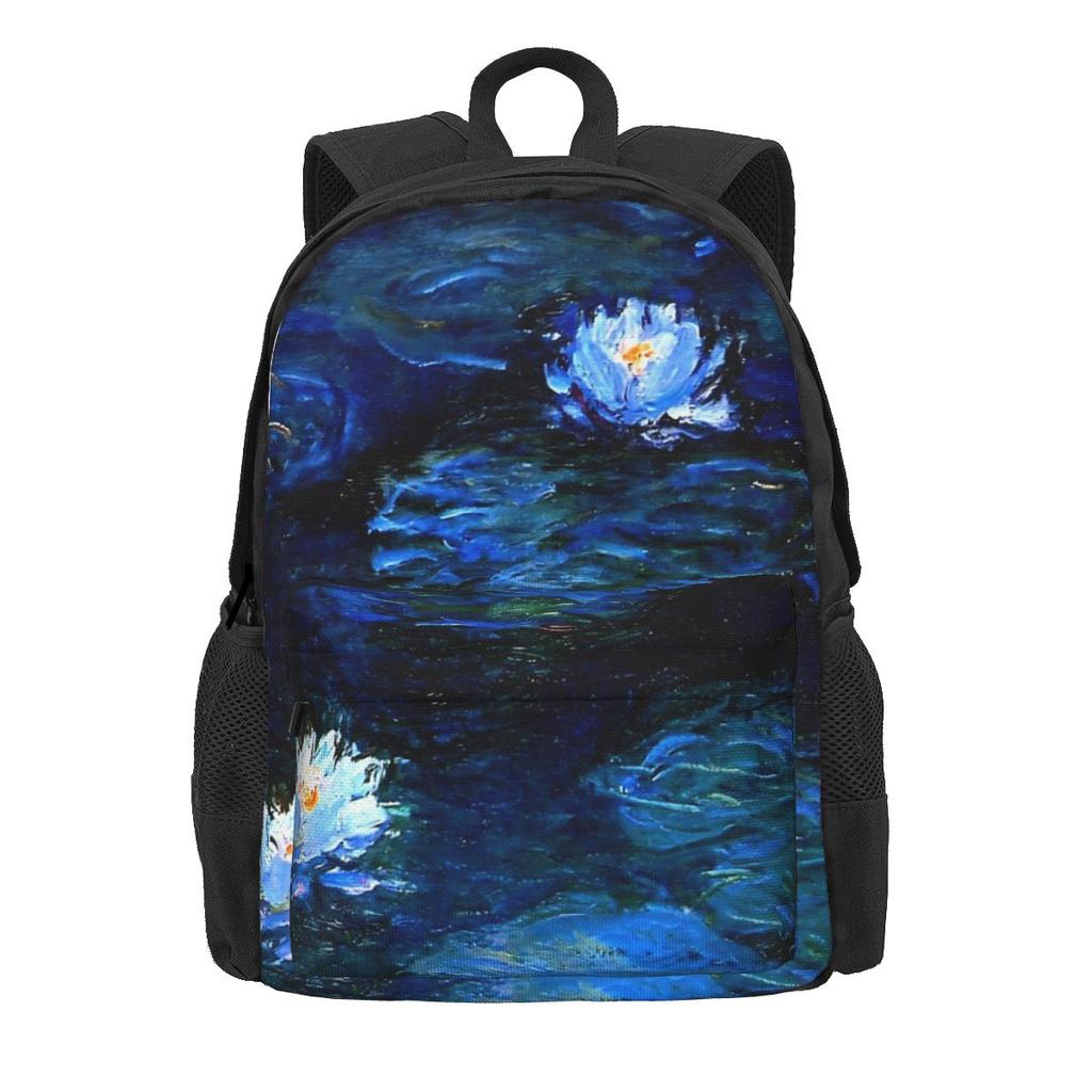 Oil Painting Backpack Flowers Print Daily Backpacks Women Men Style School Bags Custom Soft Rucksack