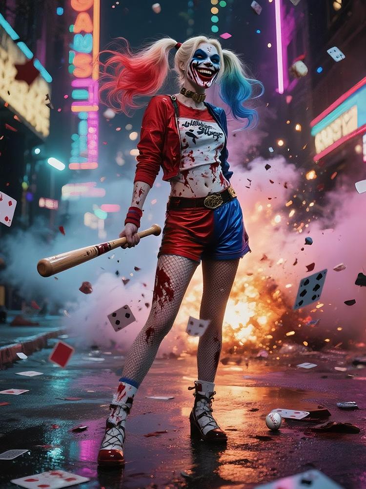 Halloween Suicide Squad Harley Quinn Jester Costume Cosplay Outfit for Women
