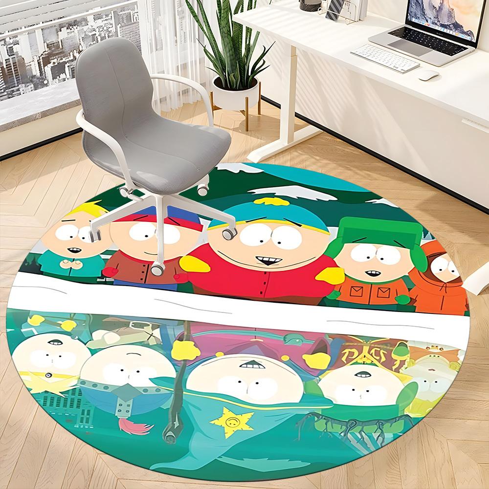 1pcSouth Park Characters Office Round Area Rug, Indoor Mat Suitable For Office, Bedroom Living Room Home Decor, Room Deco, Offic A0928164