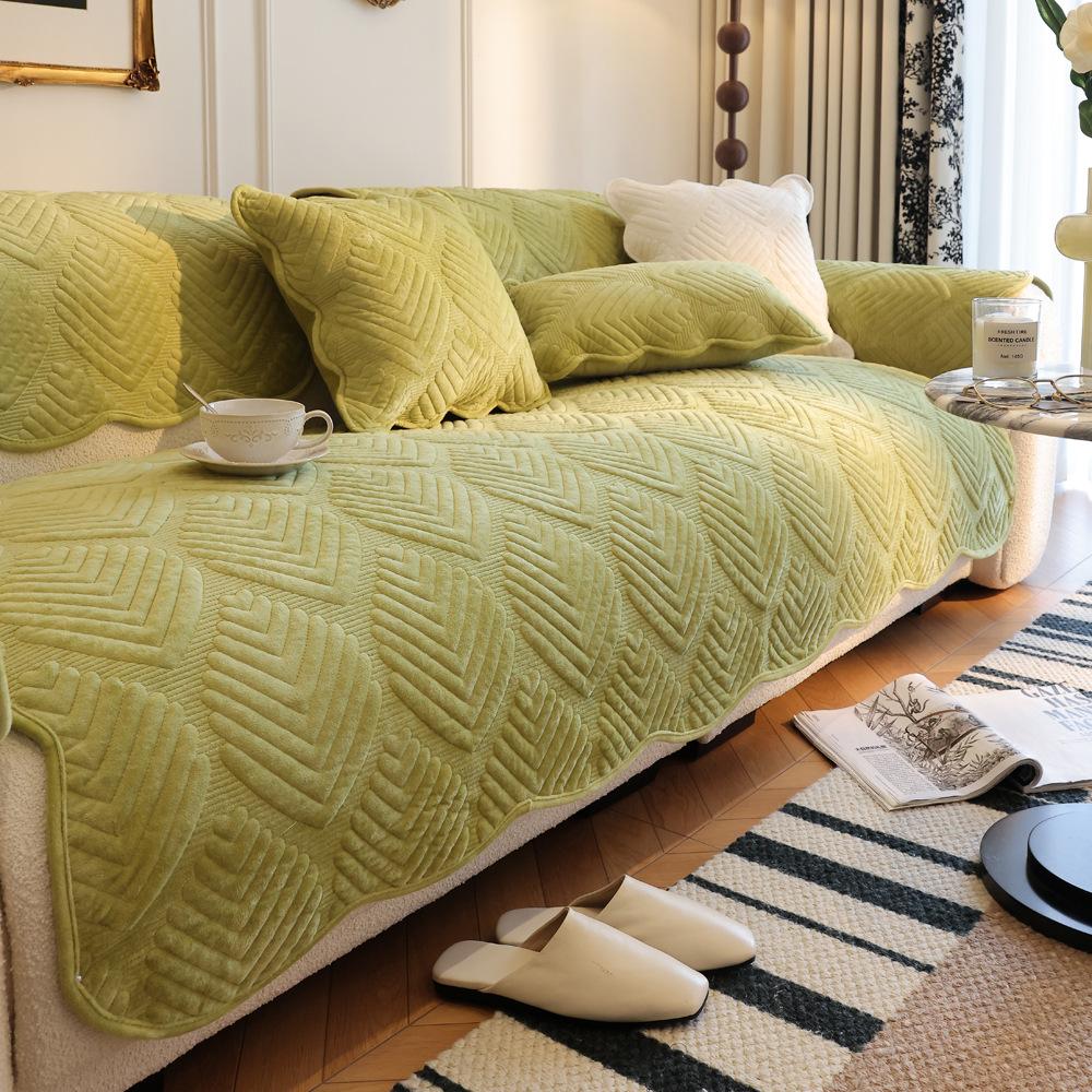 Cross-Border New Milk Fleece Quilted Sofa Cushion Plush Autumn And Winter Sofa Cover Sofa Towel Cover Cloth Seat Cushion