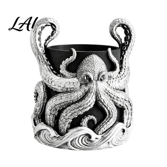 Ocean Themed Planter 3D Printed Octopus Planter with Tray Plant Holder Nautical