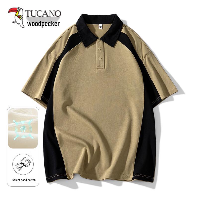 TUCANO Men s Summer Breathable Color-block Polo T-shirt S