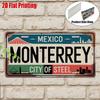 D Flatpc Vintage Metal Sign Only for Decoration Outdoor Plaque  Wall Art (  ) Monterrey Aluminum Sign City