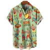 Camisa de Playa Casual de Moda Patrón 3D de Luchador Camiseta Retro Manga Corta Vacaciones al Aire Libre Camisa para Hombre y Mujer