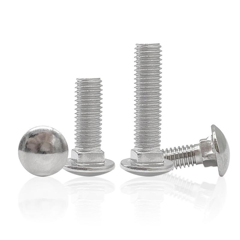 Round Head Square Neck Carriage Bolts, 304 Stainless Steel, Multiple Sizes (M4-M12)