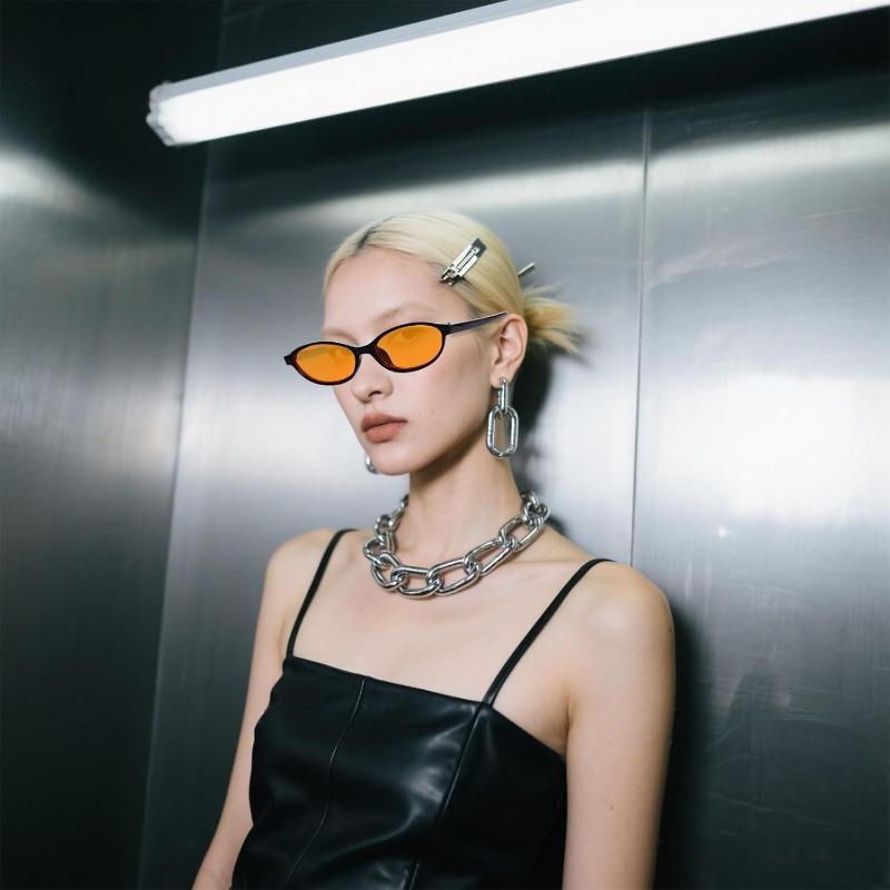 5 Pairs Retro Oval Women Sunglasses Y2K Trendy UV Protection Outdoor Glasses Vintage Style