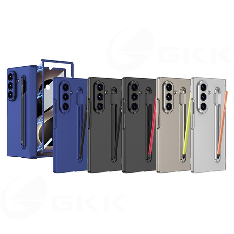 Magnetischer Scharnier-Stifthalter-Etui für Samsung Galaxy Z Fold 8 Ultra Äußeres Bildschirmglas Mattes Kunststoffgehäuse für Galaxy Z Fold7 Hülle