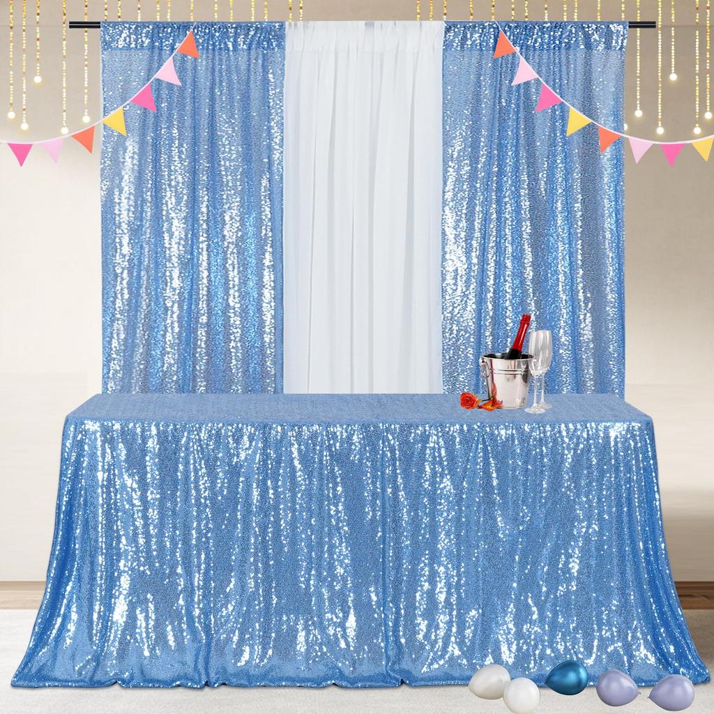Rose Gold Sequin Tablecloth Rectangle Sparkly Fabric Table Cloth for Birthday Wedding Party Christmas Baby Shower Decoration