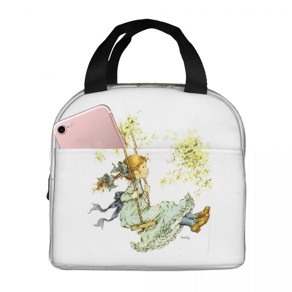 Sac à lunch isotherme Sarah Kay Swing Girl pour femmes, glacière de bureau, boîte alimentaire thermique, sac fourre-tout, boîtes à lunch portables, conteneur