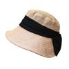 Japanese Washi Light Breathable Bow Bucket Hat Women Spring Summer Big Brim Foldable Sunscreen Visor