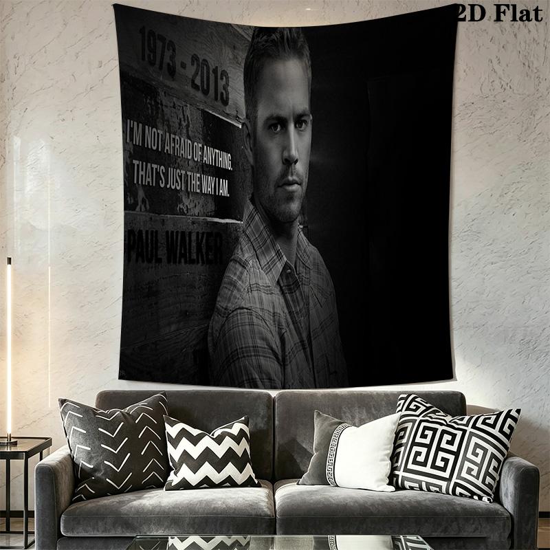 Rip Paul Walker Tribute Iconic Actor Tapestry Background Cloth Fashion Print Christmas Gift Home Decor Soft