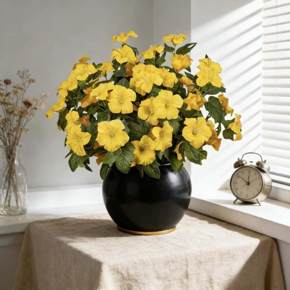 Multicolor Artificial Trumpet Flower No Fade All Season Realistic Faux Blooms In/Outdoor Decor Fake Flower Bouquets Garden