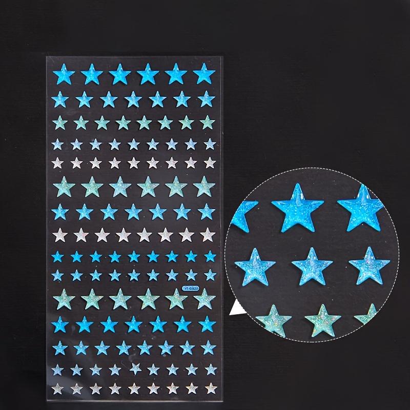 Colorful Glitter Heart Stars Crystal Drop 3D Stickers Scrapbooking DIY Journal Stationery Sticker Sheet Decor Gift