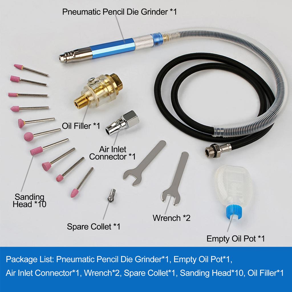 Grinder Kit Portable Pneumatic Pencil Dierinder Kit for Cutting, High Efficiency Grinding for Metal, Wood