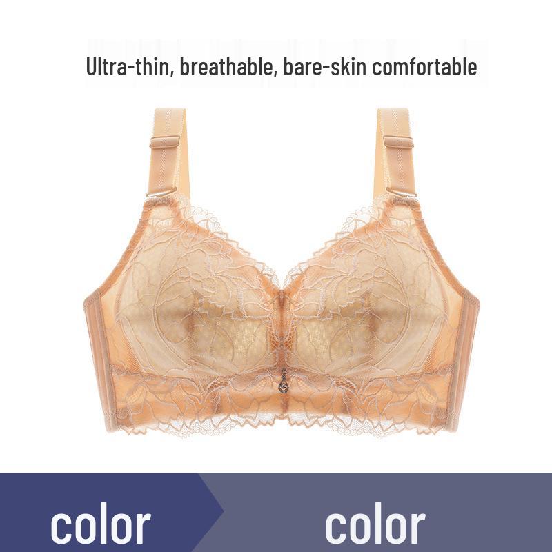 Ultra-Thin Adjustable Plus Size Full Coverage Wireless Push-Up Bra for Large Busts