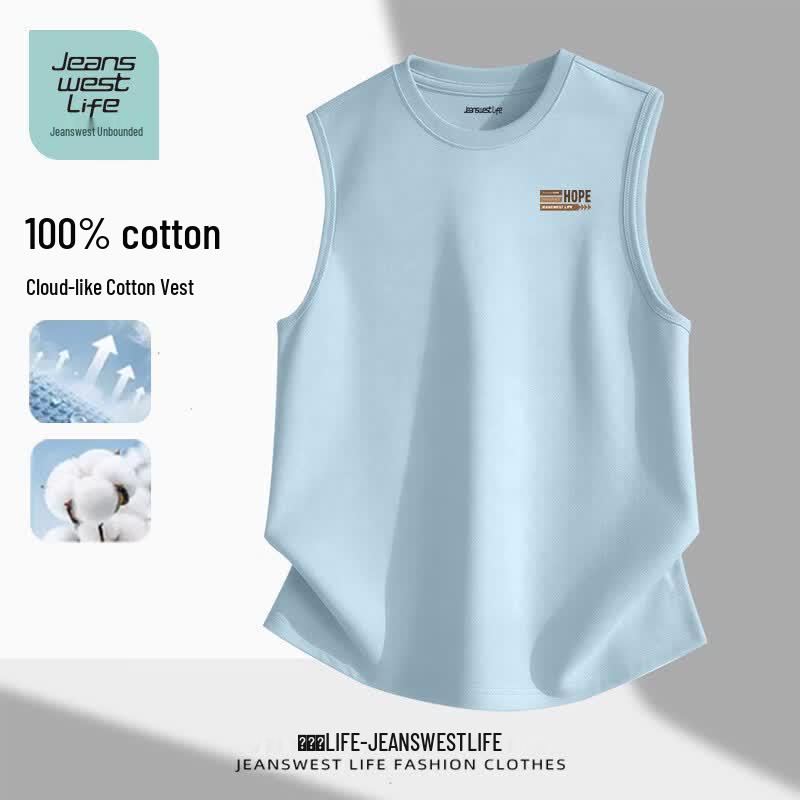 JEANSWEST LIFE Men's Pure Cotton Breathable Round Neck Tank Top