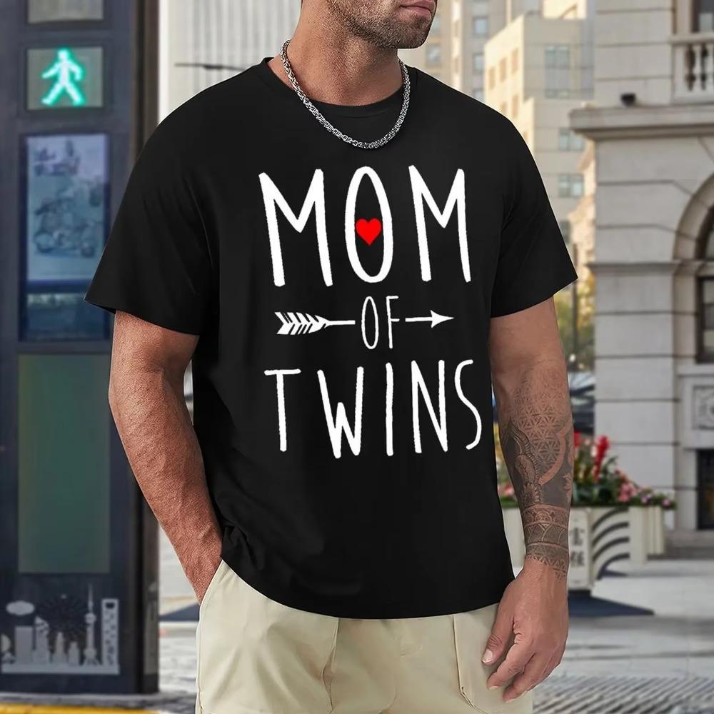 Mother's Day Mom of Twins Mom Twins Mother's Day Y Fresh T-shirt Move Top Tee Classic Humor Graphic Home USA Size