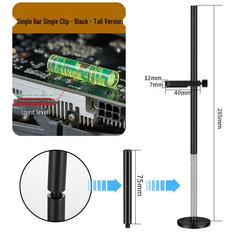 Graphics Card Support Bracket: Full Aluminum Alloy, Vertical Magnetic Base, Anti-Deformation for 4080Ti Desktop PCs