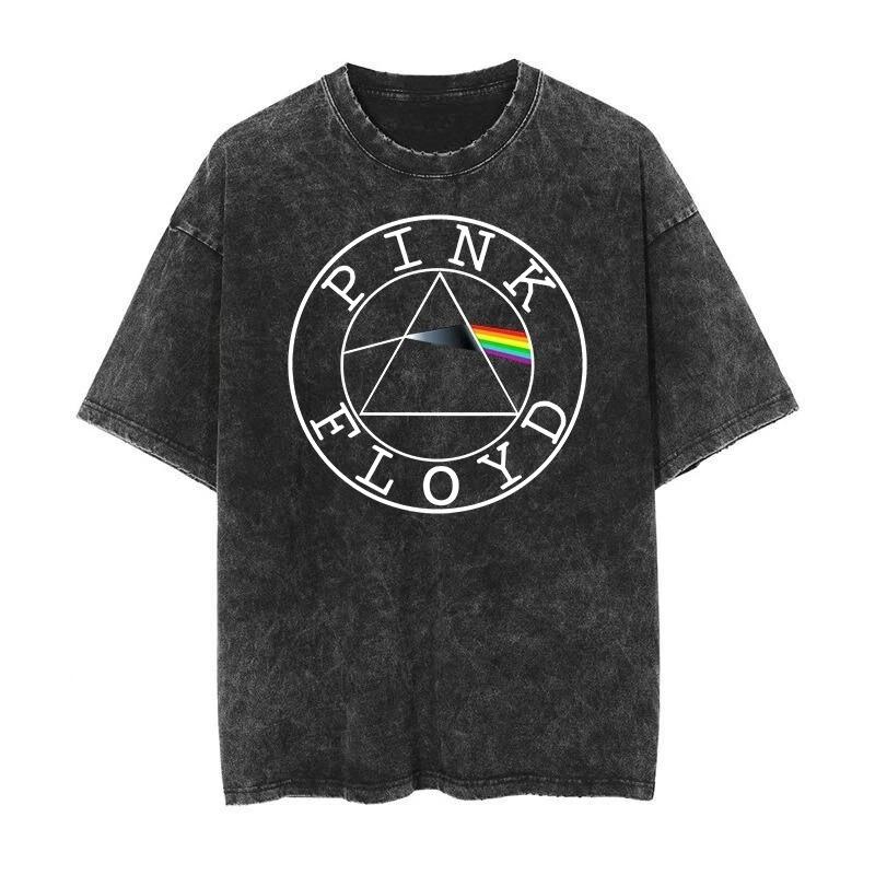 

Pink Floyd The Dark Side Of The Moon Призма Райдужний Трикутник Графіка Вінтажний Кислотний Прання Зношений Оверсайз Класична Рок-Група Ретро 90-х Бутлег XXXL