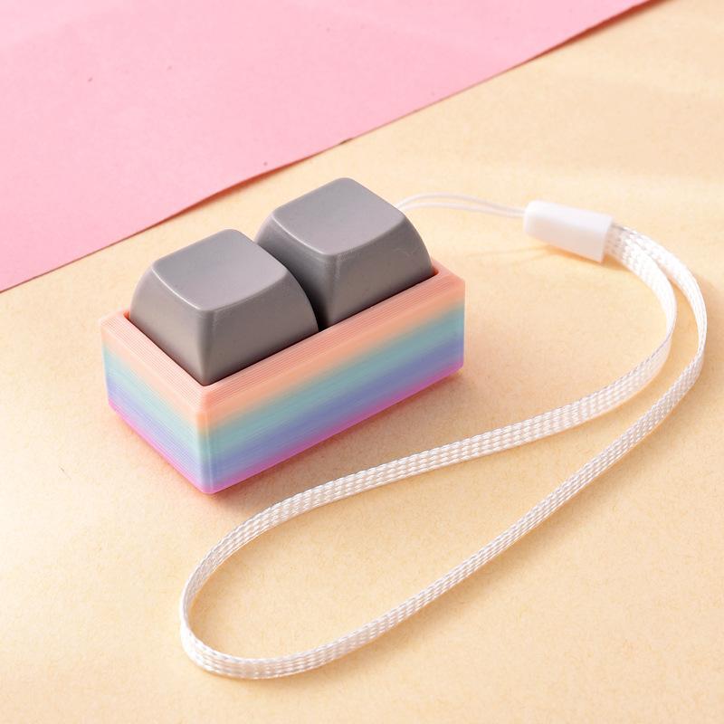 Lightweight Push Button Stress Relieving Toy with Lanyard Sensory Fidget Toy for ADHD Adults Kids Anxiety Relief