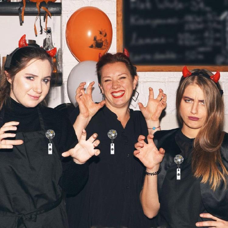 Retractable Badge Holder Halloween Lanyard with Badge Reels Carabiner Clip Neck Strap for Teacher Nurse Doctor