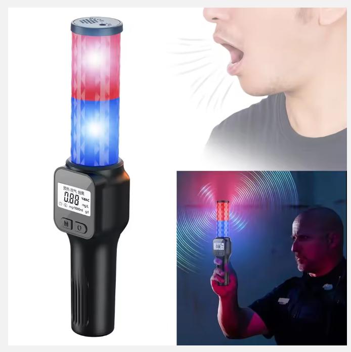 

Портативный носимый анализатор алкоголя со звуковой и световой сигнализацией Бесконтактный детектор выдувания алкоголя Перезаряжаемый полицейский алкотестер