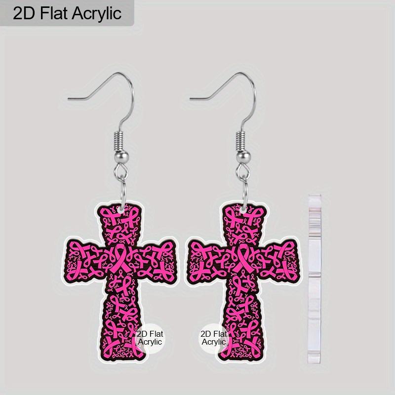 

2D Плоские Акриловые Серьги-Подвески в виде Красной Ленты, Символа Осведомленности о Раке Молочной Железы, Женские Аксессуары, Очаровательные Ювелирные Изделия, Подарок