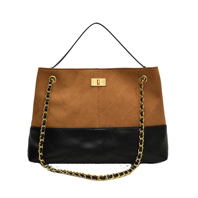 2025 New Women's High-End Retro Shoulder/Crossbody Bag with Iron Chain - Versatile Tote for Commuting