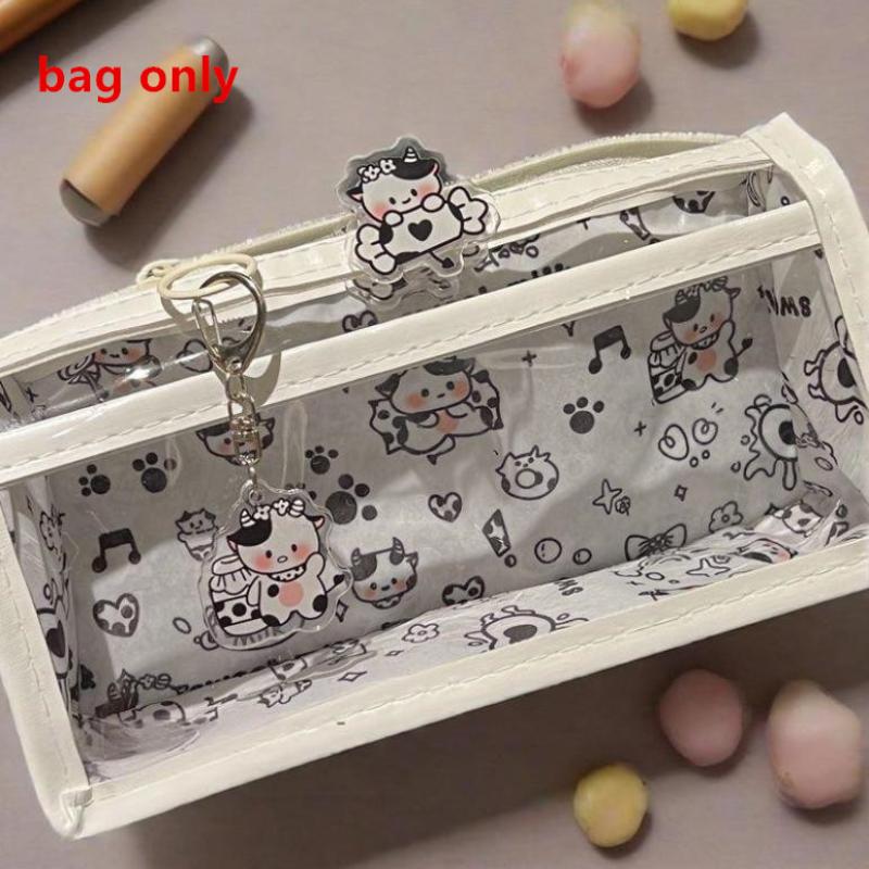 Cartoon Durchsichtiges Federmäppchen Mehrschichtig Vertikal Großes Fassungsvermögen Aufbewahrungstasche für Schreibwaren Schulbedarf Kosmetiktasche