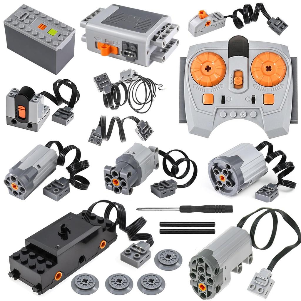 BrickBounty Power Functions Motor Kit Motor Set Technology Parts for STEM Assembled Building MOC Block Control Functions Kit (19 Pieces), Blocks,