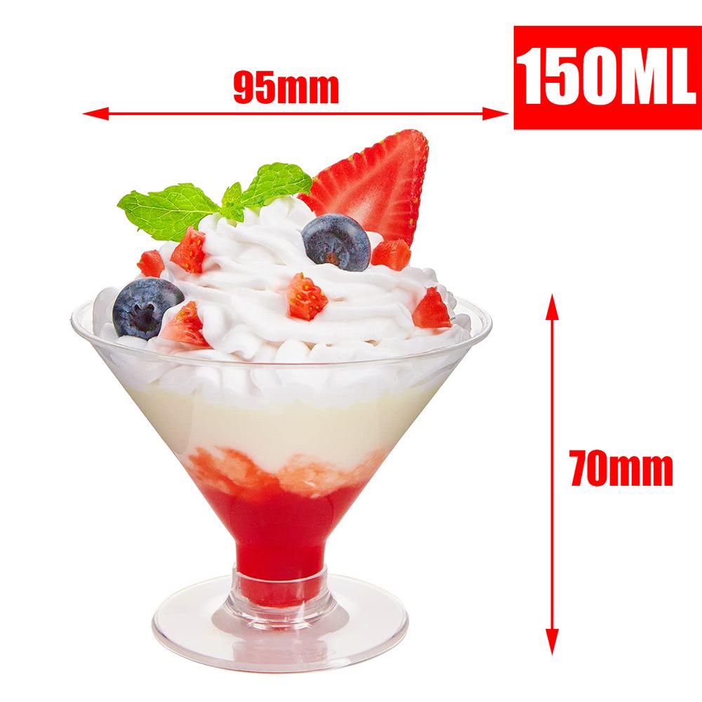 Disposable High-Stemmed Champagne Flute, Dessert Cup, Red Wine, and Cocktail Glass