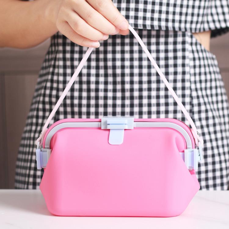 Sheng Bang Rong Silicone Collapsible Fresh-Keeping Lunch Box: Portable, Food-Grade Container for Snacks, Fresh Fruit, and More