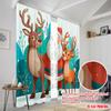 2Pcs,2D Plane Printing Curtains Roller Blinds Santa & Elk Polyester Fabric (Without Rod) Versatile All Use For Bedroom, Living