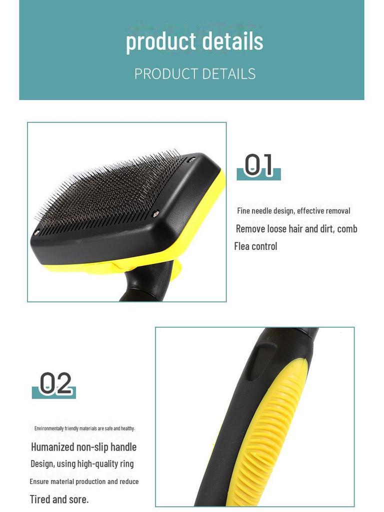 Stainless Steel Needle Pet Self-Cleaning Hair Removal Comb