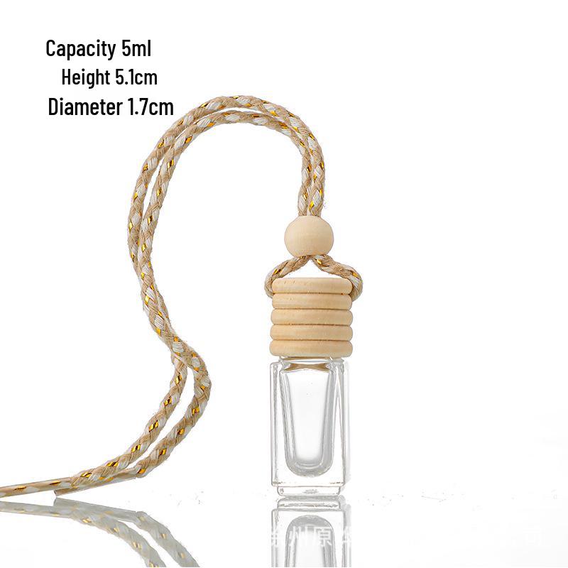 Glass Car Diffuser Bottle with Lanyard, 8ml/10ml, High-Value Aromatherapy Refillable Pendant with Lid.
